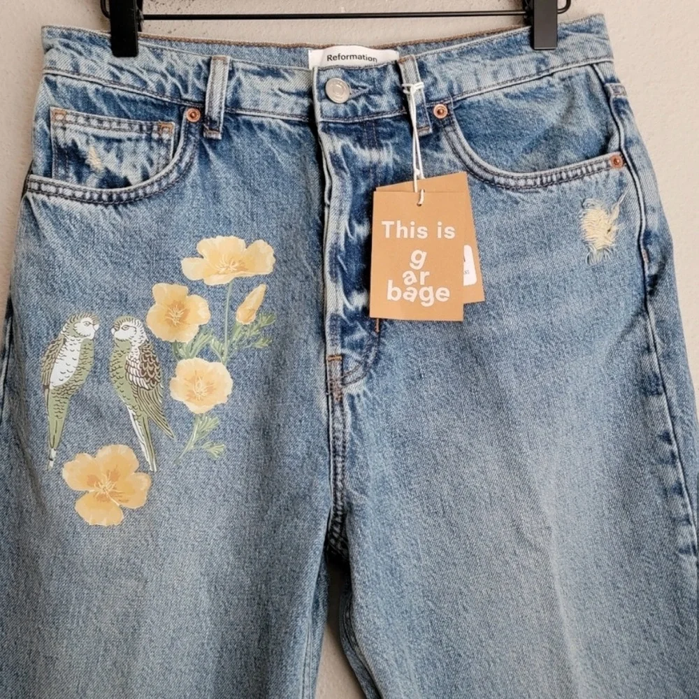 Reformation Cynthia High Rise Straight Jeans in Paradise size 29 NWT - Picture 5 of 8